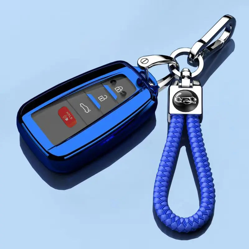 for Toyota Key Fob Cover with Keychain,Special Soft TPU Key Case Protector Compatible with 2020-2022 Highlander Corolla Prius,2018-2024 RAV4 Camry Avalon C-HR GT86-Red