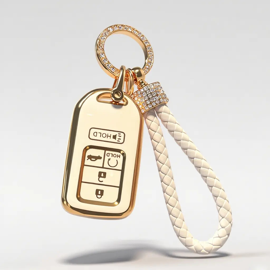 Key Fob Cover 2016-2022 for Honda with Keychain, Premium Soft TPU Full Protection Key Fob Case for Honda Accord Civic CRV Pilot Passport Smart Remote Key Protector