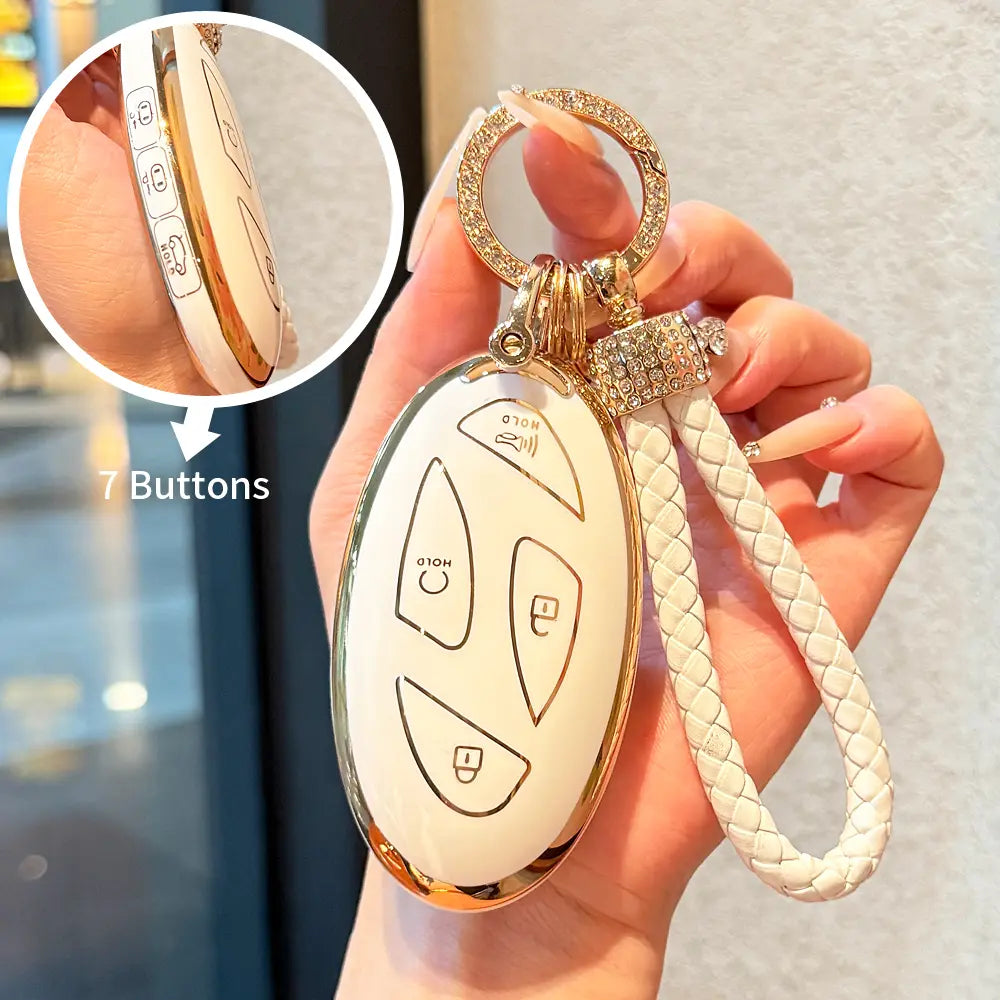 TPU Car Remote Key Fob Case Cover Holder for Hyundai Santa Fe MX5, Tucson 2025, Ioniq 2021, Kona 2024 - Durable Protective Shell Accessory