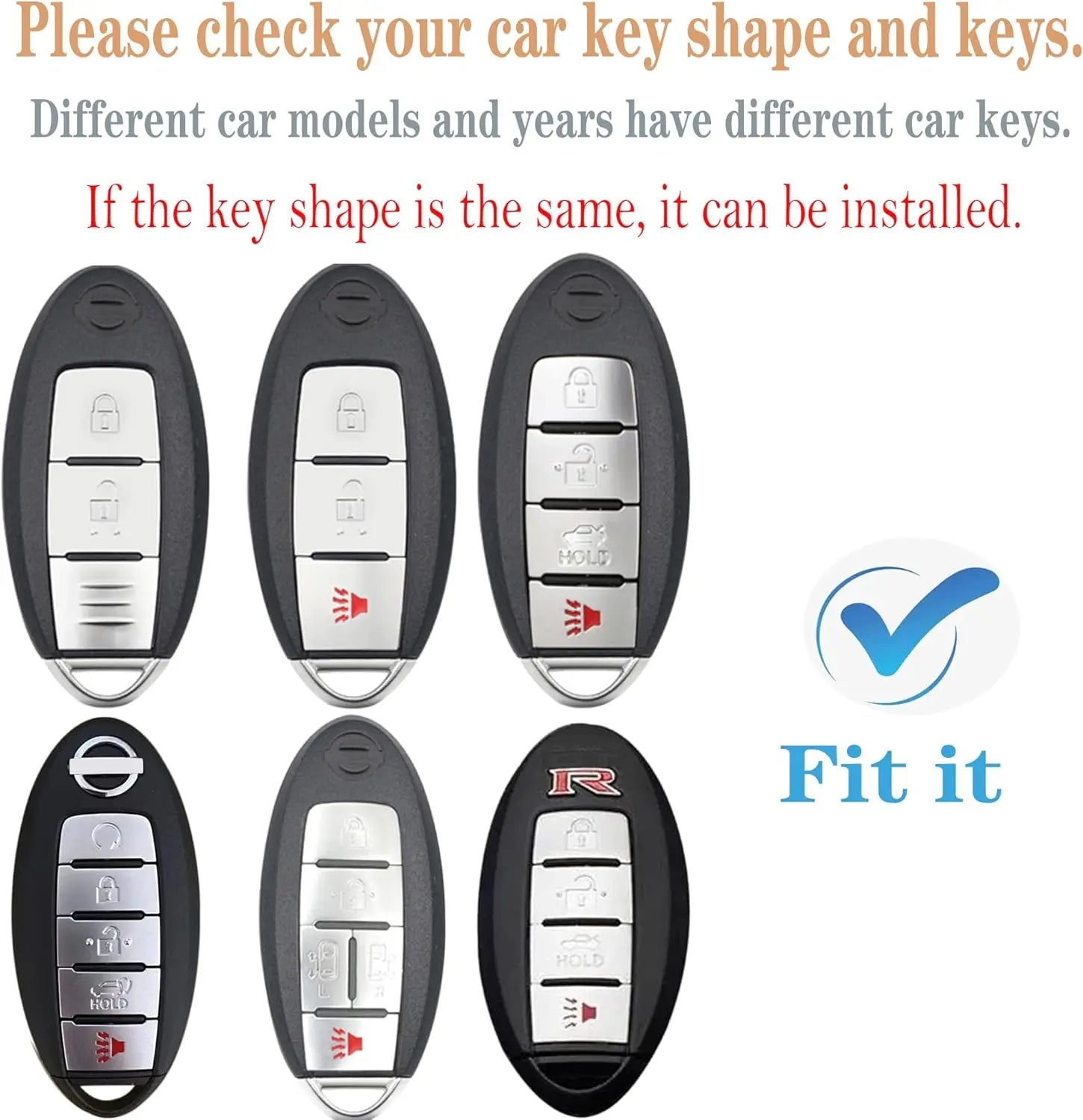 Premium TPU Key Fob Cover for Nissan - Compatible with Altima, Sentra, Rogue, Pathfinder, Murano, Armada, Maxima, Versa - Durable Car Key Protector Shell