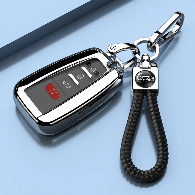 for Toyota Key Fob Cover with Keychain,Special Soft TPU Key Case Protector Compatible with 2020-2022 Highlander Corolla Prius,2018-2024 RAV4 Camry Avalon C-HR GT86-Red