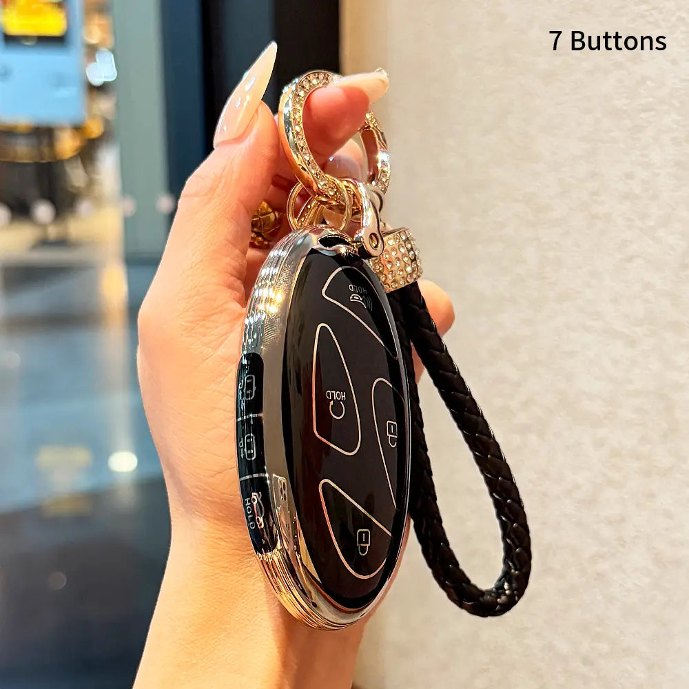 TPU Car Remote Key Fob Case Cover Holder for Hyundai Santa Fe MX5, Tucson 2025, Ioniq 2021, Kona 2024 - Durable Protective Shell Accessory