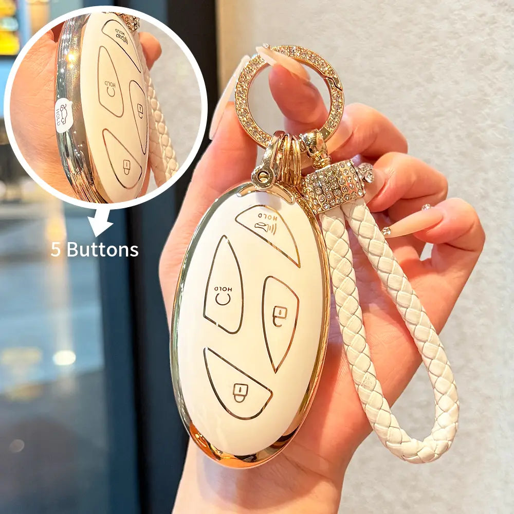 TPU Car Remote Key Fob Case Cover Holder for Hyundai Santa Fe MX5, Tucson 2025, Ioniq 2021, Kona 2024 - Durable Protective Shell Accessory