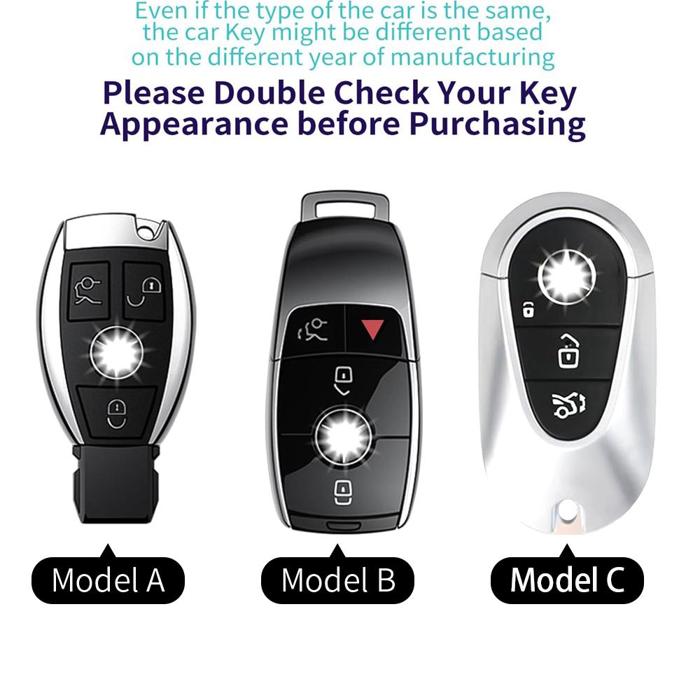 Xejiaqu 2011‑2026 Mercedes‑Benz Zinc Alloy Key Fob Case