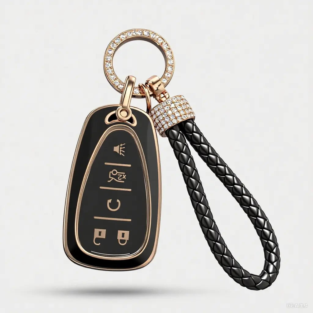 Car Key Fob Cover Key Case Cover for CHEVROLET 2016-2021 for Chevy Equinox Malibu for Camaro Cruze Blazer Traverse Trax, Only for 5-Bottons 2023 2024 2025 and remotes