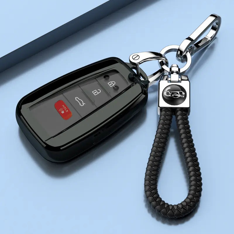 for Toyota Key Fob Cover with Keychain,Special Soft TPU Key Case Protector Compatible with 2020-2022 Highlander Corolla Prius,2018-2024 RAV4 Camry Avalon C-HR GT86-Red