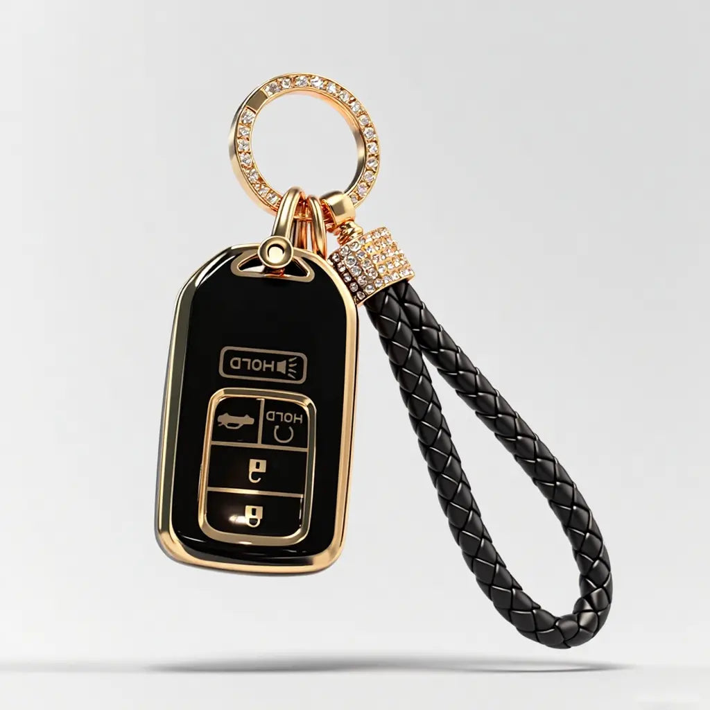 Key Fob Cover 2016-2022 for Honda with Keychain, Premium Soft TPU Full Protection Key Fob Case for Honda Accord Civic CRV Pilot Passport Smart Remote Key Protector
